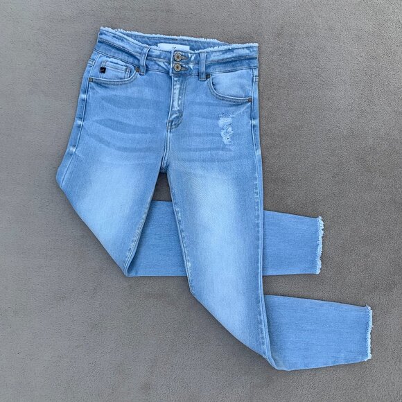 KanCan Dual Button High Rise Skinny Jeans Sz 26/5 - Picture 5 of 14